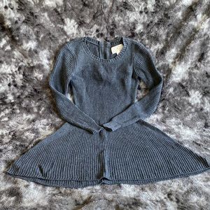 Grey Fit & Flare Sweater Dress XS